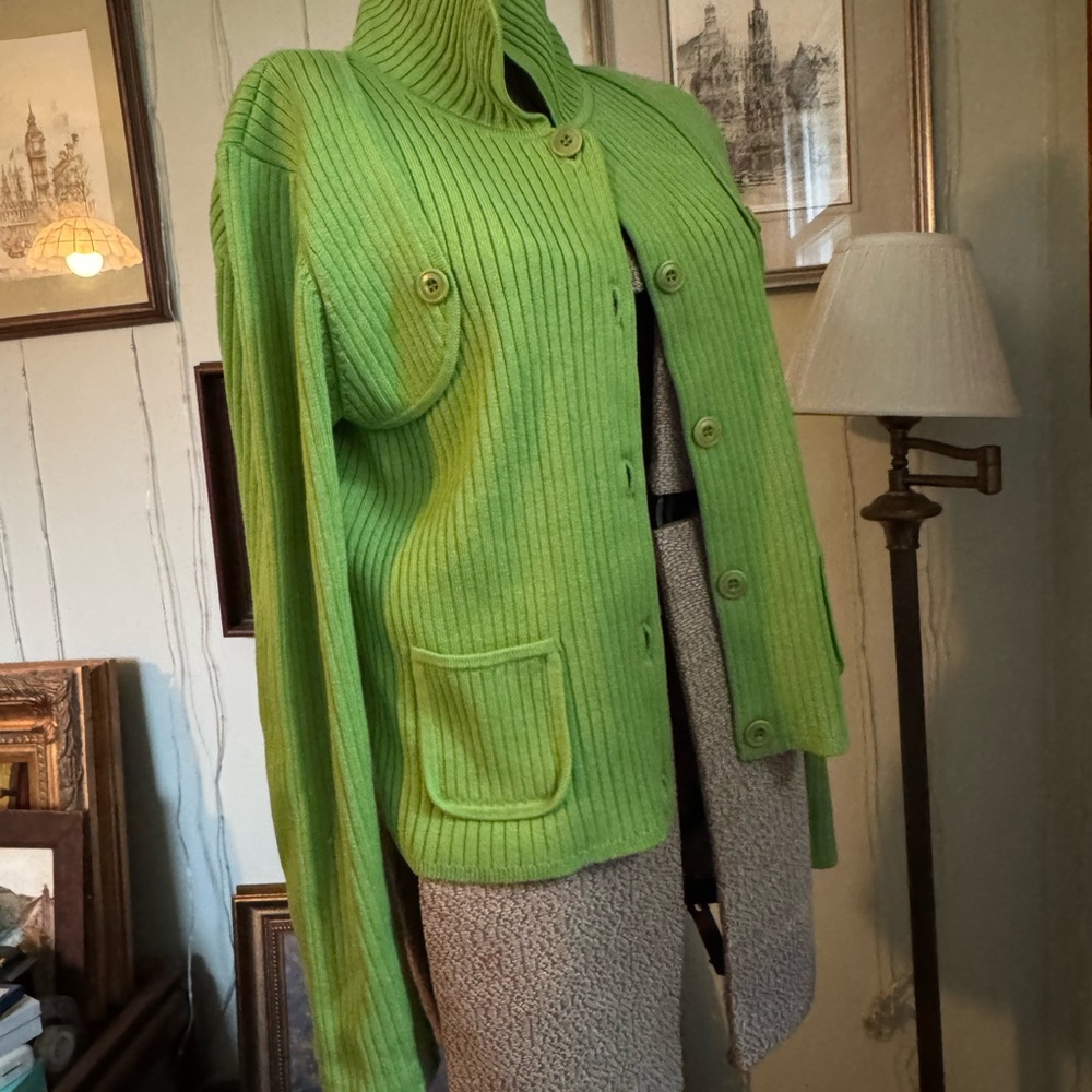 Vibrant Vintage Green Sweater - SILK / Cashmere 💚